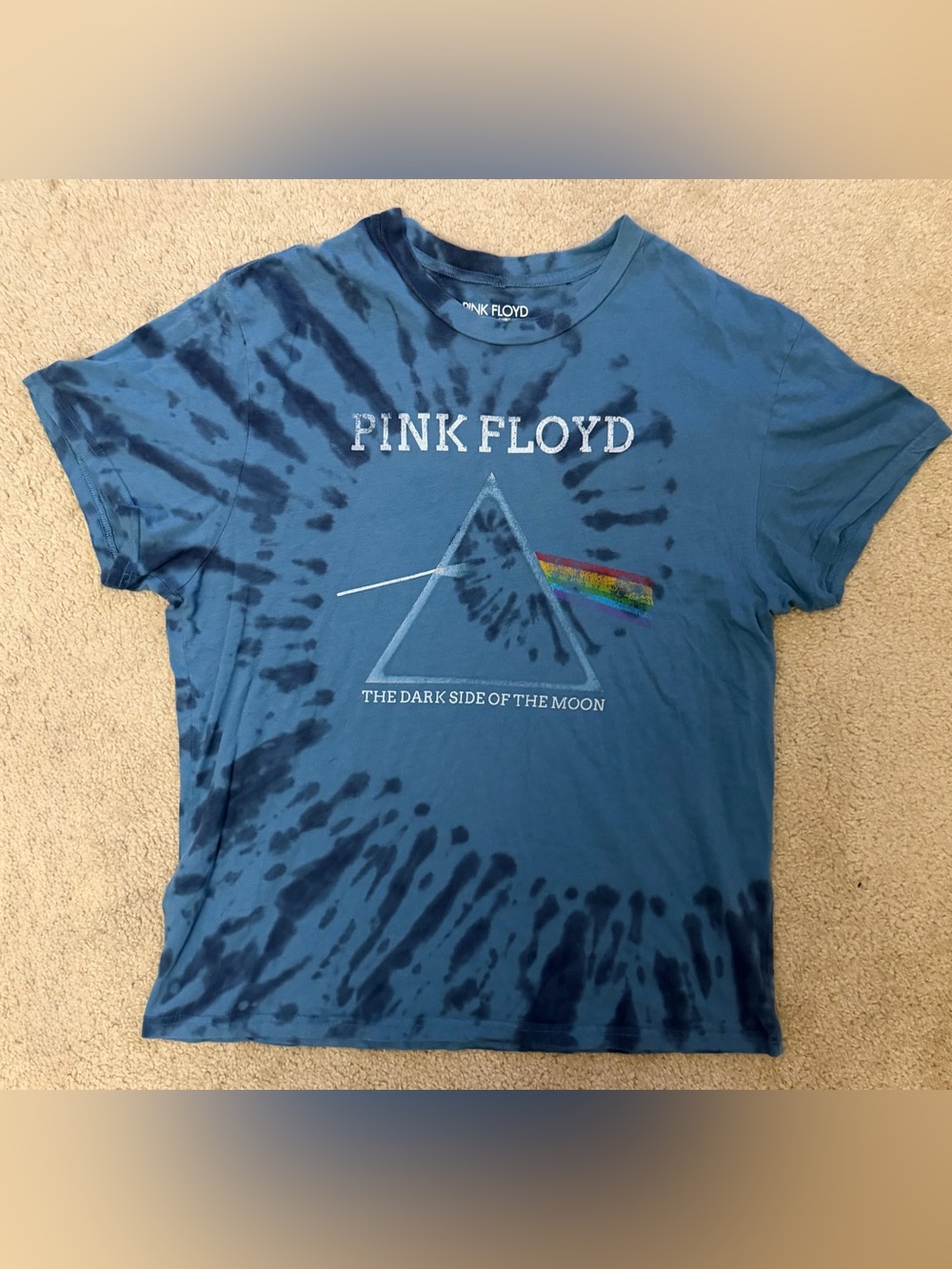 Vintage Style Pink Floyd Dark Side Of The Moon Tie Dye Tee (Medium)